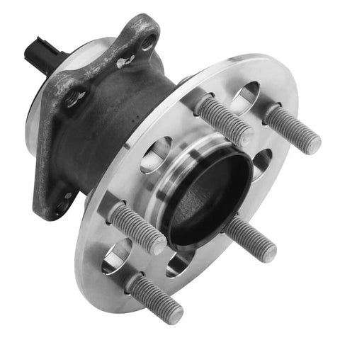 Close-up of 2 rear wheel bearing hub assemblies for Toyota Camry 2012-2017 and Avalon 2013-2018, 5 lug ABS direct fit