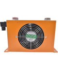 Beefy Hydraulic Air Oil Cooler For Heavy Machinery 60 Liters Per Minute Flow Air Cooled Radiator With 24V Fan 2 MPa Working Pressure