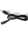 Power Supply Cord For Vibration Plate Exercise Machine Ore Black Replacement Cable, heavy-duty, coiled on white background