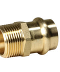 Brass Press Fittings 5 Pack Three Quarter Inch MNPT Male NPT Couplings For Copper PEX And CPVC Pipes No Tools Needed Easy Press Fit Leak Free Quick Install Plumbing Connectors brass 3/4 in MNPT fitting