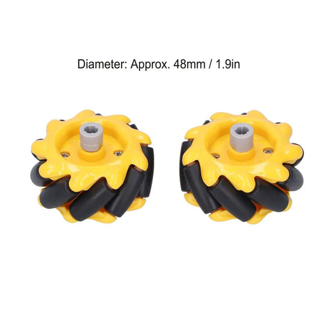 Omni Directional Mecanum Wheel Set For Smart Robot Car 48mm Rubber Coated Wheels With ABS Frame DIY Toy Gear For TT Motor