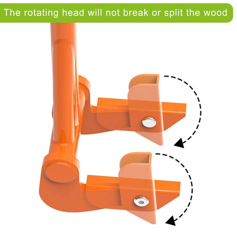 Heavy Duty Pallet Buster Tool With One Piece 3mm Thick Handle 50 Inch Deck Board Removal Tool Full Welded Pallet Breaker With Pivoting Head Pries Up Pallets And Deck Boards Up To 250 Lbs, showing close-up of pivoting head.