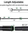 Stirrup Hoe And Cultivator Garden Tool Heavy Duty With 4 Tine Weeder And Long Adjustable Handle From 32 To 62 Inches length illustration