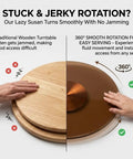 Brown Tempered Glass Lazy Susan Turntable With Heavy Duty Build And Swivel Assist System, Silent 360 Degree Spin vs wooden turntable