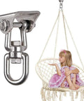 Two Pack Beefy Heavy Duty 360 Degree Swivel Hanger Set For Ceiling And Wood, Stainless Steel 304 Hooks For Swing Sets Hammocks Chairs