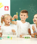 Children wearing Science Party Favors Silicone Bracelets Bulk Multicolor Lab Wristbands Set 36 Pcs For Back To School Classroom Gifts