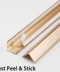 Sharp Matte Gold Peel And Stick Corner Guards Shield Walls And Drywall Hassle Free Heavy Duty Aluminum L Trim with adhesive exposed