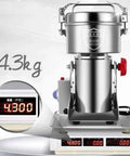 Powerful Grain Grinder For Home Or Light Pro Kitchen Use, Dry Milling Machine with 800g capacity, stainless steel, digital display