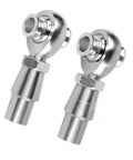 Premium 3/4 Inch Heim Joint Rod Ends 2 Pack, chrome steel, precision threads for hot rod steering linkage setups.