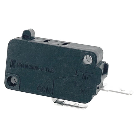Heavy Duty 16 Amp Black Micro Switches Four Pack SPST NO Pin Plunger for appliances, detailed view of the micro switch.