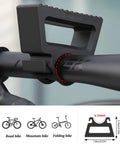 1 Pair Bike Handlebar Bracket Clamp For 29 To 34mm Bars, installed on bike, shown with compatibility icons for road, mountain, folding bikes