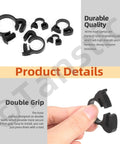 Close-up of 56 Pieces Nylon Hose Clamps Set In 5 Sizes Double Snap Grip Heavy Duty Ratcheting Clamps with snap fastener tool.