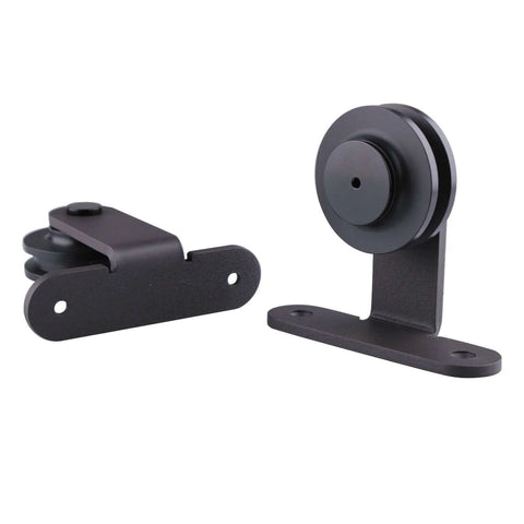 Top-mounted rollers from Vintage Kate Sliding Barn Door Hardware Kit For One Door, 8 Foot Track With 2 X 1220mm Rails, Classic Vintage Style