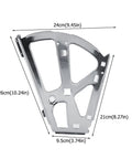 Measurements of Stainless Steel Drawer Hinges Replacement Parts 2 Pack Polished Cabinet Hinges with angles detailed.