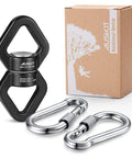 Heavy Duty Swing Swivel Featuring Frictionless 360 Spin Silent Ball Bearings Badass Aluminum Alloy Build with hardware components.