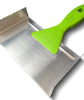 Bi Directional D Wing Drywall Corner Trowel Seven And A Half Inch Stainless Steel Blade with polymer handle, angled view