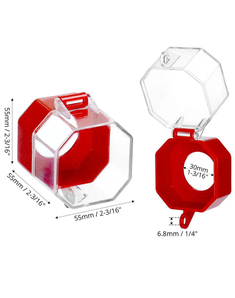 Emergency Stop Button Covers 4 Pack Plastic Switch Shields Lockout Covers For Toggle And Push Buttons UV Resistant