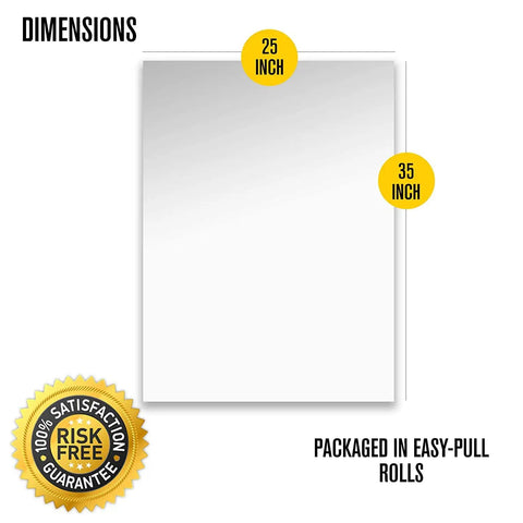Beefy Heavy Duty Trash Compactor Bags, 18 Gallon, 25 X 35 Inches, 2.5 Mil Thick, 40 Pack With Ties, dimensions illustration