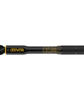 Pro Grade Inch Pound Torque Wrench One Quarter Inch Drive Twenty To Two Hundred InLb And Two Point Twenty Six To Twenty Two Point Six Nm Calibrated Tool With Traceable Serial Number And Certificate Built Tough For Auto And DIY, showing side view with Electro-Black finish and heat-treated Chrome Vanadium steel head.