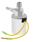 Air Horn Solenoid Valve One Quarter Inch NPT For 12V And 24V DC Systems, chrome plated metal, heavy duty electric valve.