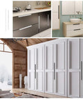 Invisible Aluminum Drawer Handle For Cabinets And Dressers installed in modern kitchen, bathroom, and wardrobe settings.