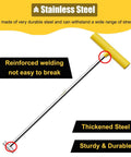 Heavy Duty Manhole Hook Lifter Tool For No Sweat Drain Lid Raising And Tough As Nails Trampoline Spring Retrieval Featuring Premium Stainless Steel Design, sturdy with reinforced welding.