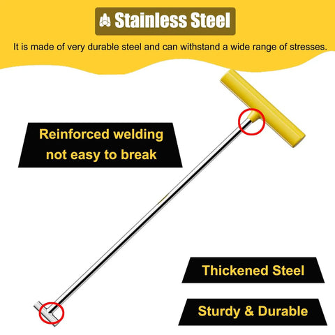 Heavy Duty Manhole Hook Lifter Tool For No Sweat Drain Lid Raising And Tough As Nails Trampoline Spring Retrieval Featuring Premium Stainless Steel Design, sturdy with reinforced welding.