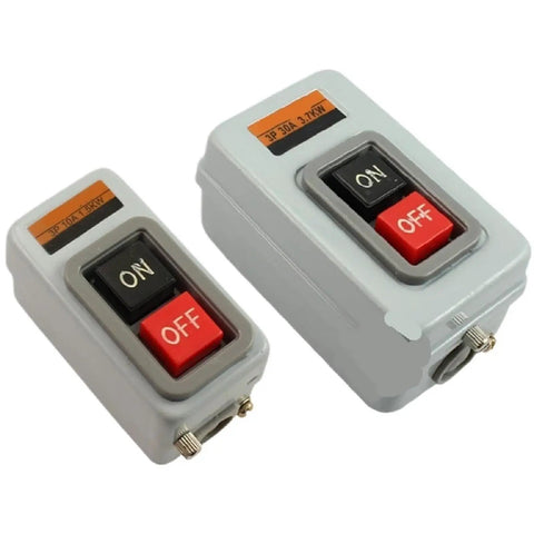 Rock Solid Three Pole Start Stop Power Switch Handles Fifteen Amps And Two Point Two Kilowatts Built Bulletproof For Industrial Machines And Heavy Duty Workshop Jobs