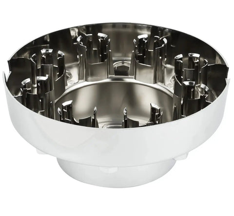 Chrome Wheel Center Hub Cap Replacement For 2011-2018 Ram 3500 1-Ton Dually DRW Alcoa 10-Hole Alloy Wheels, close-up view