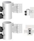 Hang Your Shade Like A Pro With This Adjustable Deck Umbrella Mount For Railings And Posts Outdoor Clamp Brackets, white, side view.