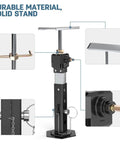Two Pack RV Slide Out Stabilizer Jacks For Travel Trailers And Campers Adjustable 13 To 24 Inches Heavy Duty Supports That Hold Up To 5000 Lbs Power Drill Quick Install Durable Aluminum Gear Box And Upgraded Swivel Nuts showcasing detailed parts and durable material.