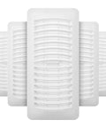 Louvered Plastic Floor Register 4 x 10 Inch White 5 Pack Heavy Duty Polystyrene Durable Floor Vent with damper