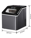 Smooth Operator Portable Countertop Ice Maker With Auto Self Cleaning And Ultra Quiet Motor, stylish black steel design.