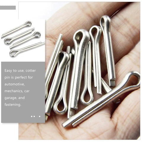 220 Count Stainless Steel Cotter Pins And Hitch Pin Clips Kit For Axles Trailers And Car Repair in hand, durable hardware pins