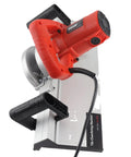 Heavy Duty Electric Tile Bevel Cutter For Snappy 45 Degree Chamfering With A Bombproof 1200 Watt Motor Cranking 13000 RPM to Slice ceramic, showing red grip.