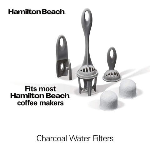 Charcoal Water Filter Replacement Pods With Handle, 2 Pack, Improves Coffee Flavor By Removing Chlorine, Fits Hamilton Beach