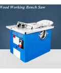 Dustless Saw Table 1100W Mini Table Saw Cuts Like Butter Multi Functional Woodworking Floor Cutter 150Mm Blade on blue background.