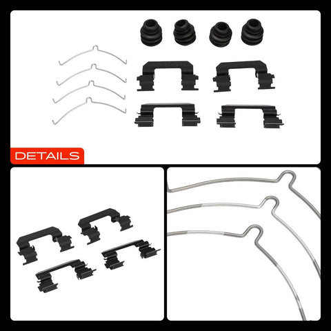 Front Side Disc Brake Hardware Kit With Claws For Acura T L X 2015 To 2020 And Honda Ridgeline 2012 To 2014 easy install parts, clips and dust boots