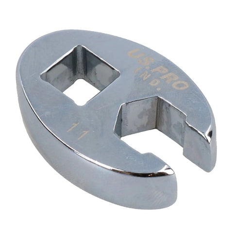 Pro Grade 11mm Crowfoot Wrench With 3 8 Inch Drive Metric Spanner, chrome finish, designed for tight access in engine bays.