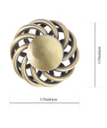 European Style Iron Nickel Alloy Cabinet Handles Set Of 2 In Vintage Dark Bronze with spiral design dimensions 1.77in/4.5cm