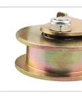 Close-up of a heavy-duty H-Groove track wheel from the H-Groove Track Wheel Set For Sliding Doors And Industrial Carts, 60mm diameter.