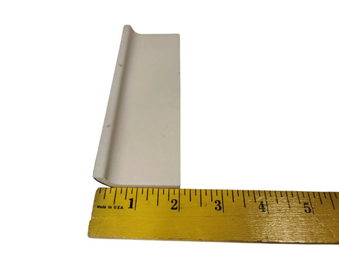 Black 2x6 Inch Ceramic Tile Bullnose Mud Cap Trim Edge Subway Style Dope Gloss Finish 5 Piece Set shown with ruler for size