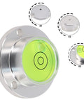 Small Horizontal Bubble Level with a metal flange and a green sensitive vial for precise measurements.