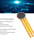 FLEXMAN 2pcs thin film pressure sensors on flexible yellow film with round black sensing pad