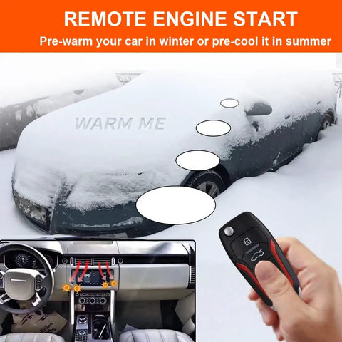 Keyless Entry Security Alarm System With Remote Engine Starter And Push To Start Ignition Kit in winter use