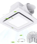 Sleek Ten Inch Ceiling Ventilation Fan With Built In Light Smooth Bath Exhaust Unit designed for moisture removal and air circulation.