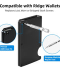 Holds It Tight With Top Tier Ridge Wallet Screw Replacement Kit. Gets You A T5 Torx Driver Plus Thread-Locking Screws That Never Loosen For Your Daily Carry Slim Gear. Solid Repair Setup That Keeps Your Wallet Secure And Ready To Rock Anytime Without. Compatible with Ridge wallet, black metal wallet screw repair kit with T5 driver