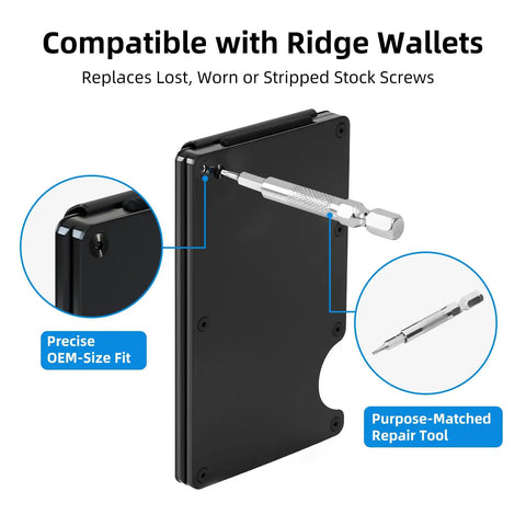 Holds It Tight With Top Tier Ridge Wallet Screw Replacement Kit. Gets You A T5 Torx Driver Plus Thread-Locking Screws That Never Loosen For Your Daily Carry Slim Gear. Solid Repair Setup That Keeps Your Wallet Secure And Ready To Rock Anytime Without. Compatible with Ridge wallet, black metal wallet screw repair kit with T5 driver