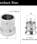 Built Tough 1.25 Inch Heim Joint Rod End Kit Left Hand Thread Chromoly Steel Heat Treated Panhard Rod sizing details with dimensions.