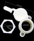Nylon honey gate valve with dimensions, part of 2 Pack Honey Gate Valves For Extractor Beehive Tap Nylon Construction Durable For 5 Gallon Buckets No Fuss Honey Harvesting For Beekeepers Leak Free Tap System Reusable Beekeeping Gear.
